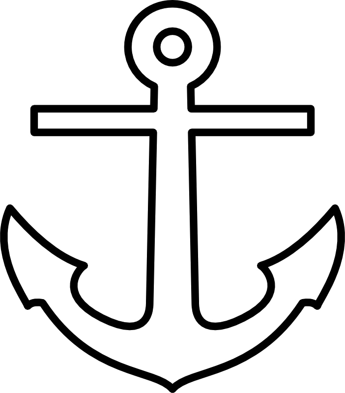 Printable Anchor Template (702x799), Png Download