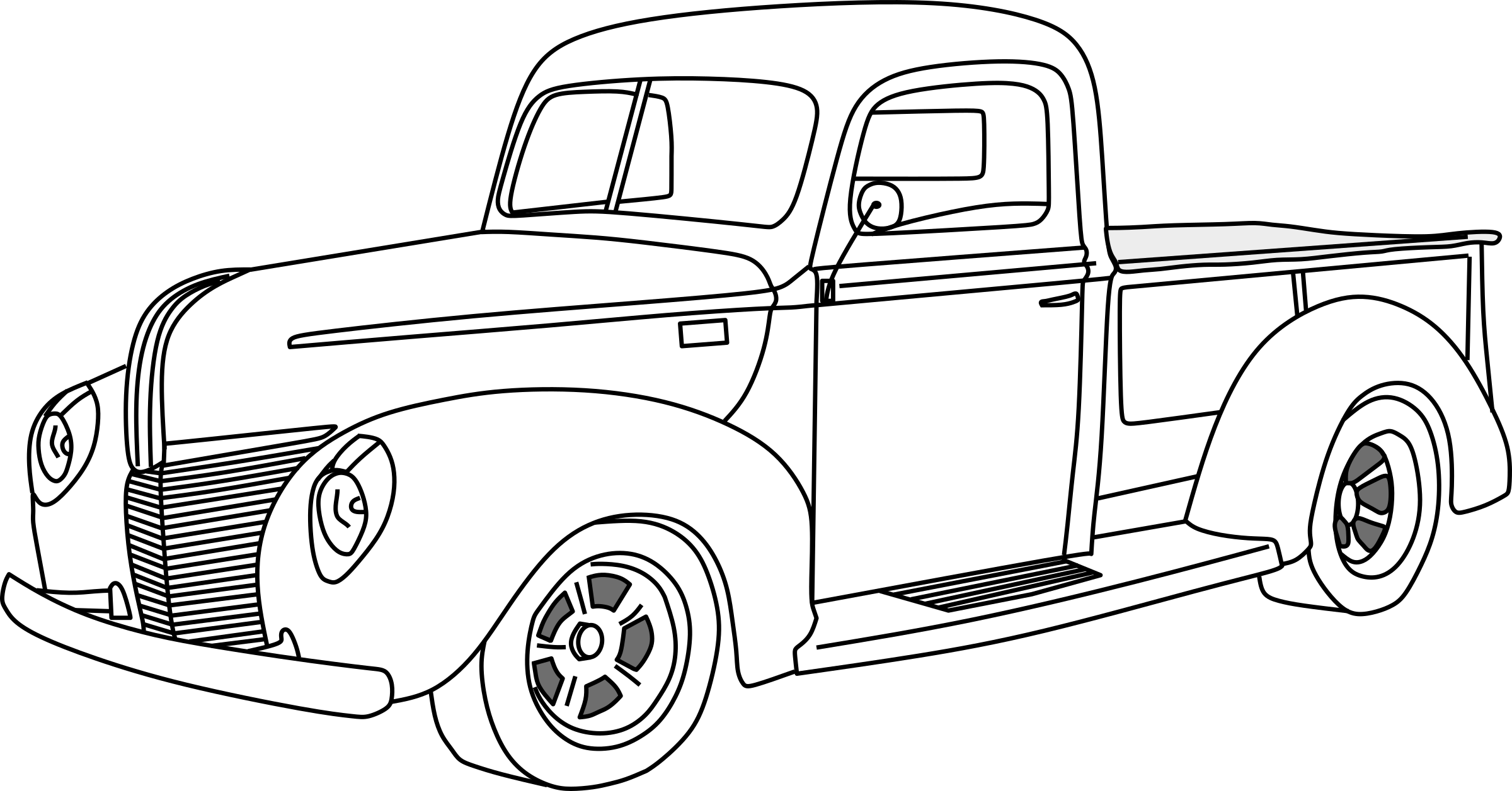 Big Image - Pickup Truck (2400x1257), Png Download