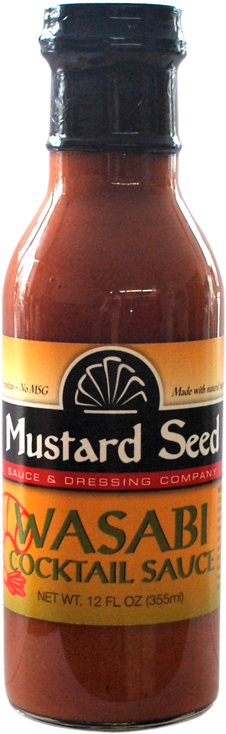 Mustard Seed Wasabi Sauce - Glass Bottle (549x1566), Png Download