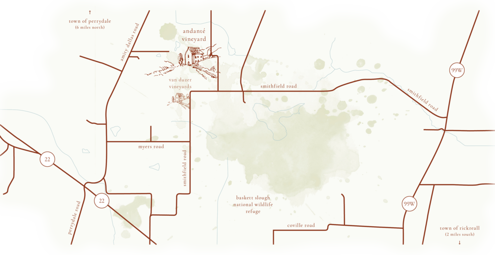 Andanté Vineyard Location Map Final V3 - Map (1000x515), Png Download