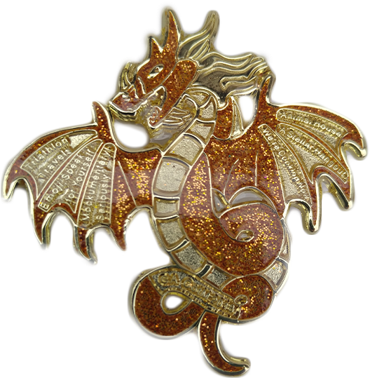 Gold Problem Dragon - Brooch (800x600), Png Download