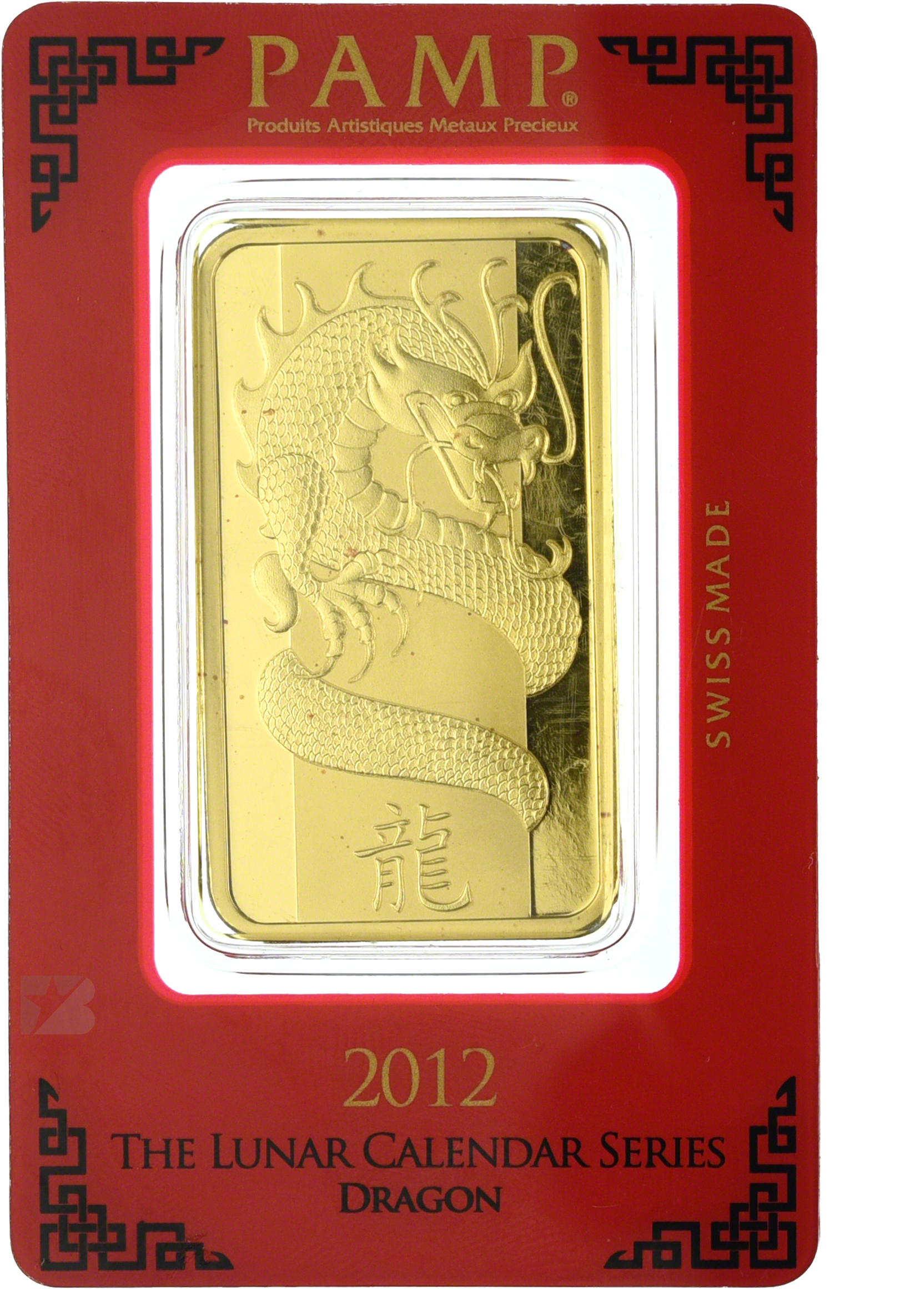 Pamp Lunar Series 2012 Gold Bar - Gold (2400x2400), Png Download