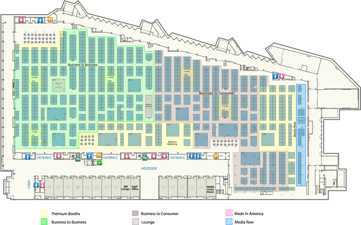 Indiana Convention Center - Floor Plan (1469x918), Png Download