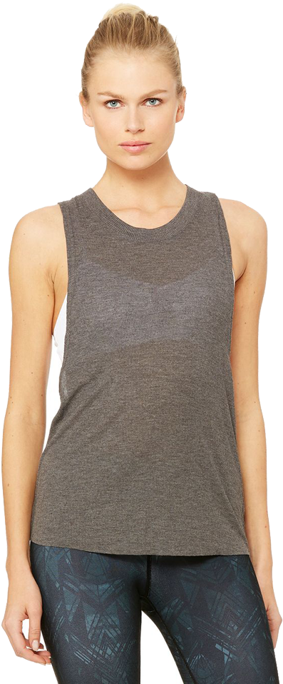 Alo Women's Heat-wave Tank Dark Heather Grey - Photo Shoot (960x960), Png Download
