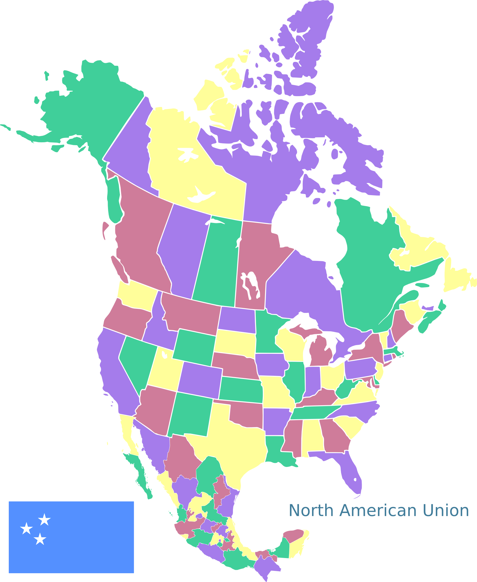 I Made A The - North American Free Trade Area Map (1634x1992), Png Download