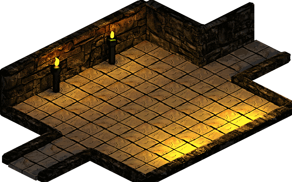 25769 Plex Dungeon Torchlit Room 2exits 180 1 Plexsoup - Floor (1024x640), Png Download