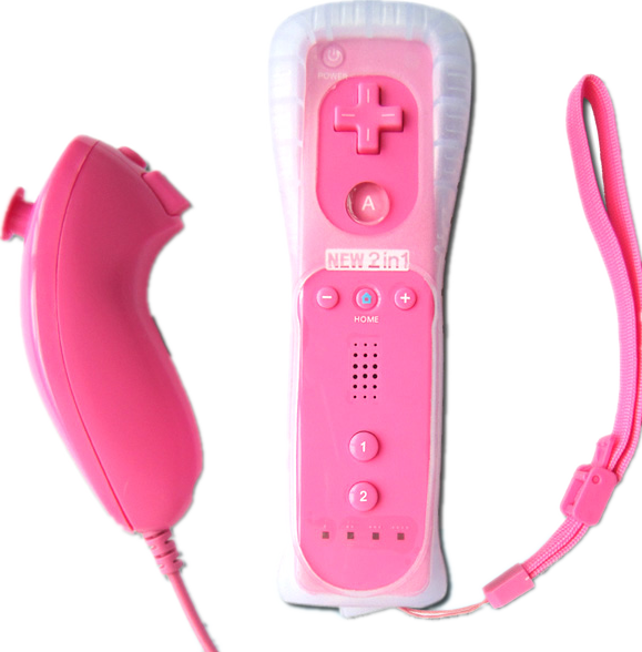 2in1 Wireless Remote Controller Nunchuk Adapter Gamepad - Headphones (579x588), Png Download