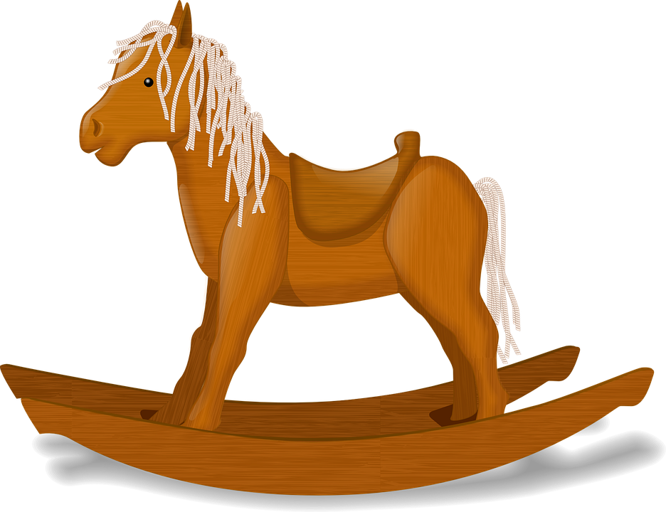 Vector Wooden Horse - Rocking Horse Clip Art (936x720), Png Download