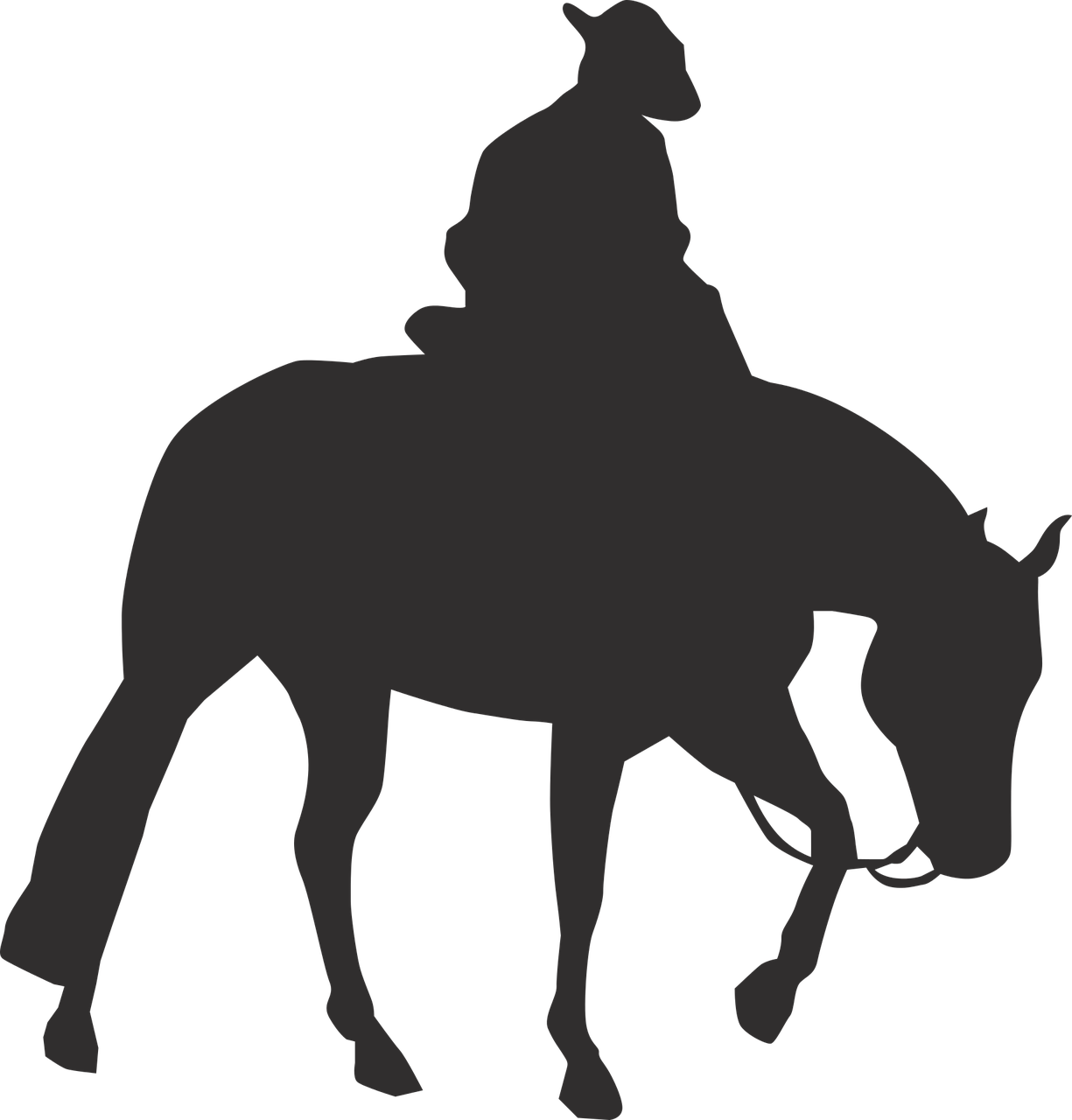 Horse,cowboy,horseback Riding,free Vector Graphics,free - Silhouette Westernpferd (1225x1280), Png Download