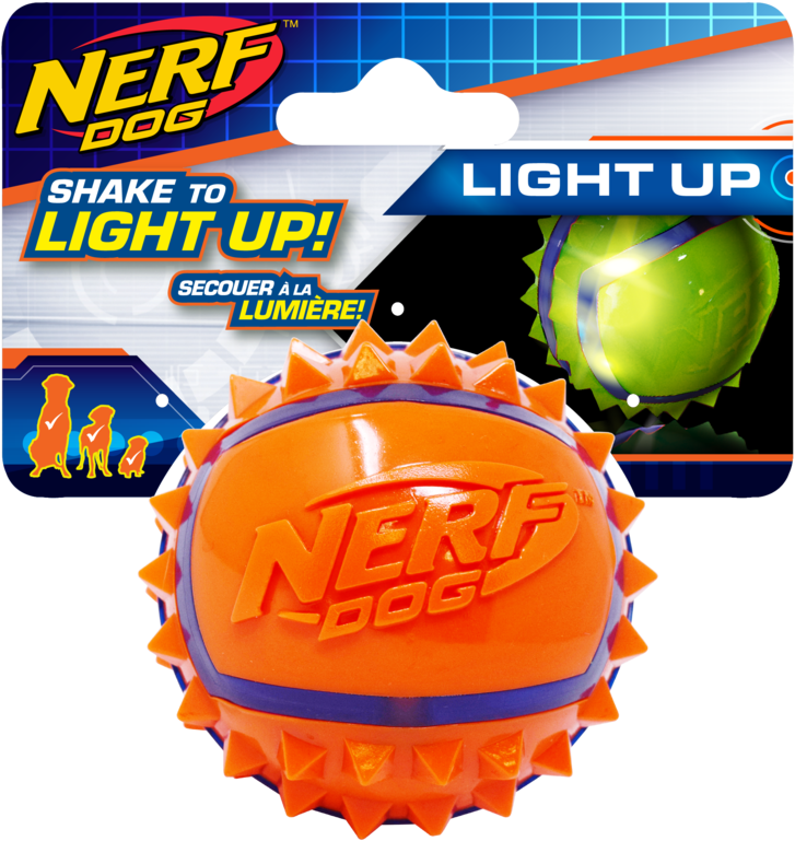 Brand New Light Up Nerf Dog Led Spike Ball - Giant Nerf Ball (1024x1024), Png Download