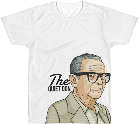 Premium Large Print Quiet Don White T-shirt - Cartoon (580x580), Png Download