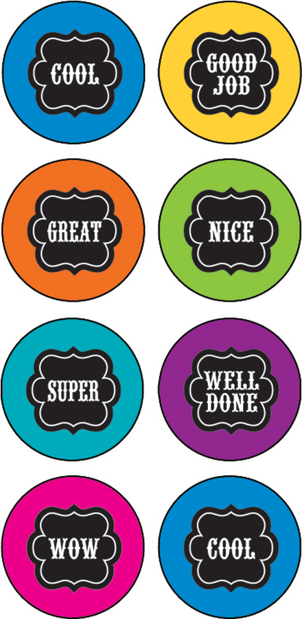Tcr5626 Chalkboard Brights Mini Stickers Image (900x900), Png Download