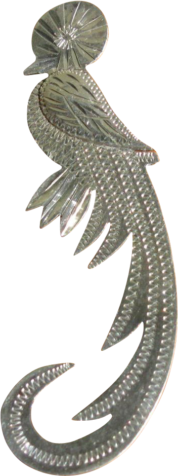 Vintage 900 Mexican Silver Quetzal Bird Brooch From - Peafowl (1010x1010), Png Download