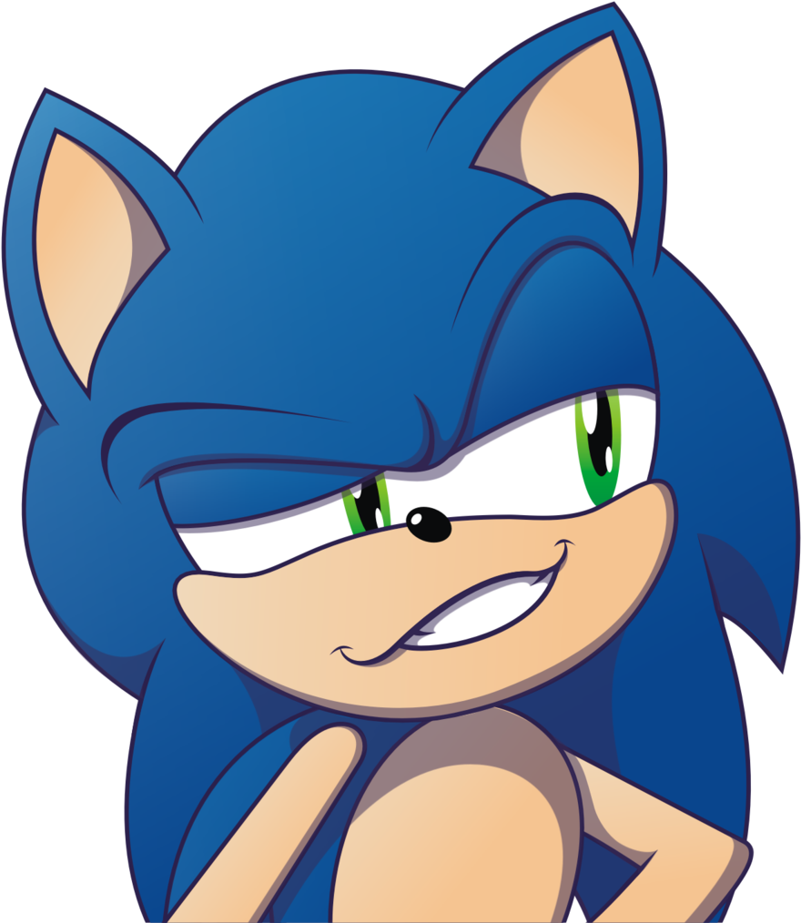 Sonic,соник, Sonic The Hedgehog, ,фэндомы,sth Art,sonic - Sonic The Hedgehog Grin (1024x1024), Png Download