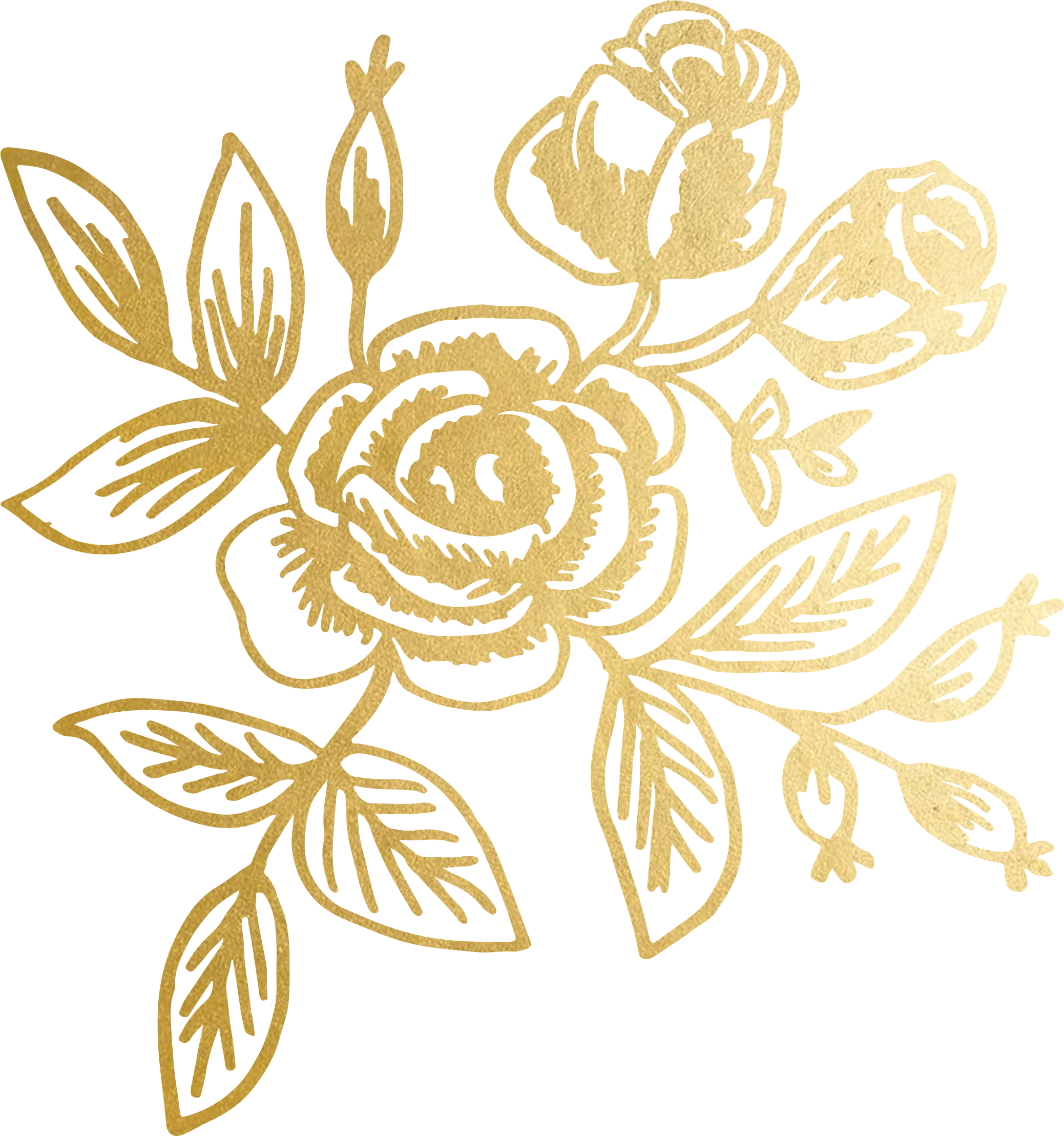 Gold Floral - Transparent Gold Floral Pattern (3000x3000), Png Download