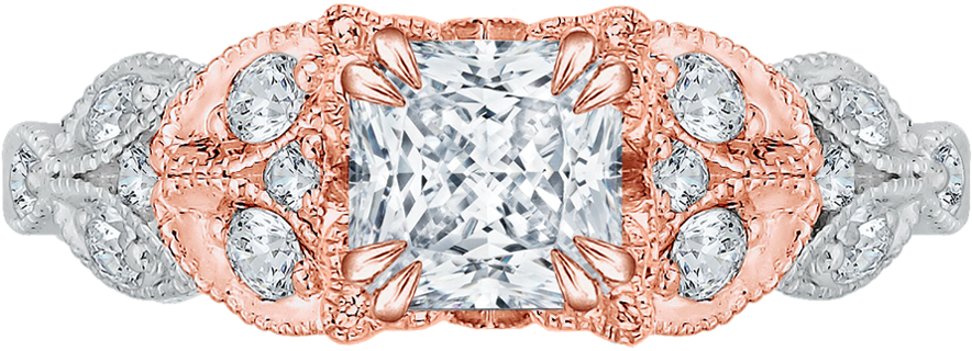 18k White Gold - Engagement Ring (1000x1000), Png Download
