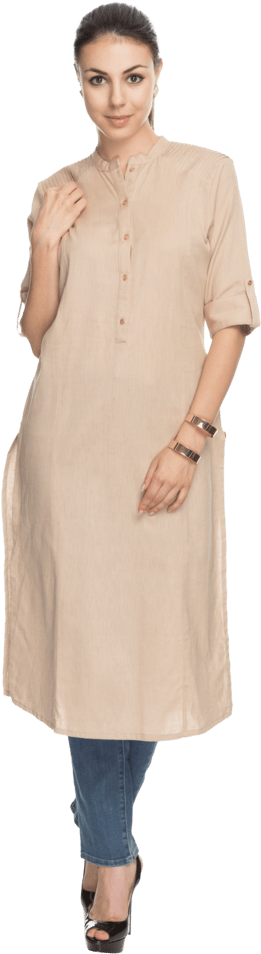 Womens Mandarin Collar Kurta - Ronnie Mitchell Wedding Dress (640x960), Png Download