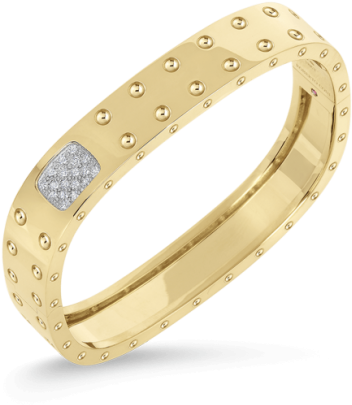 Roberto Coin Two Row Square Diamond Bracelet - Bracelet (650x650), Png Download
