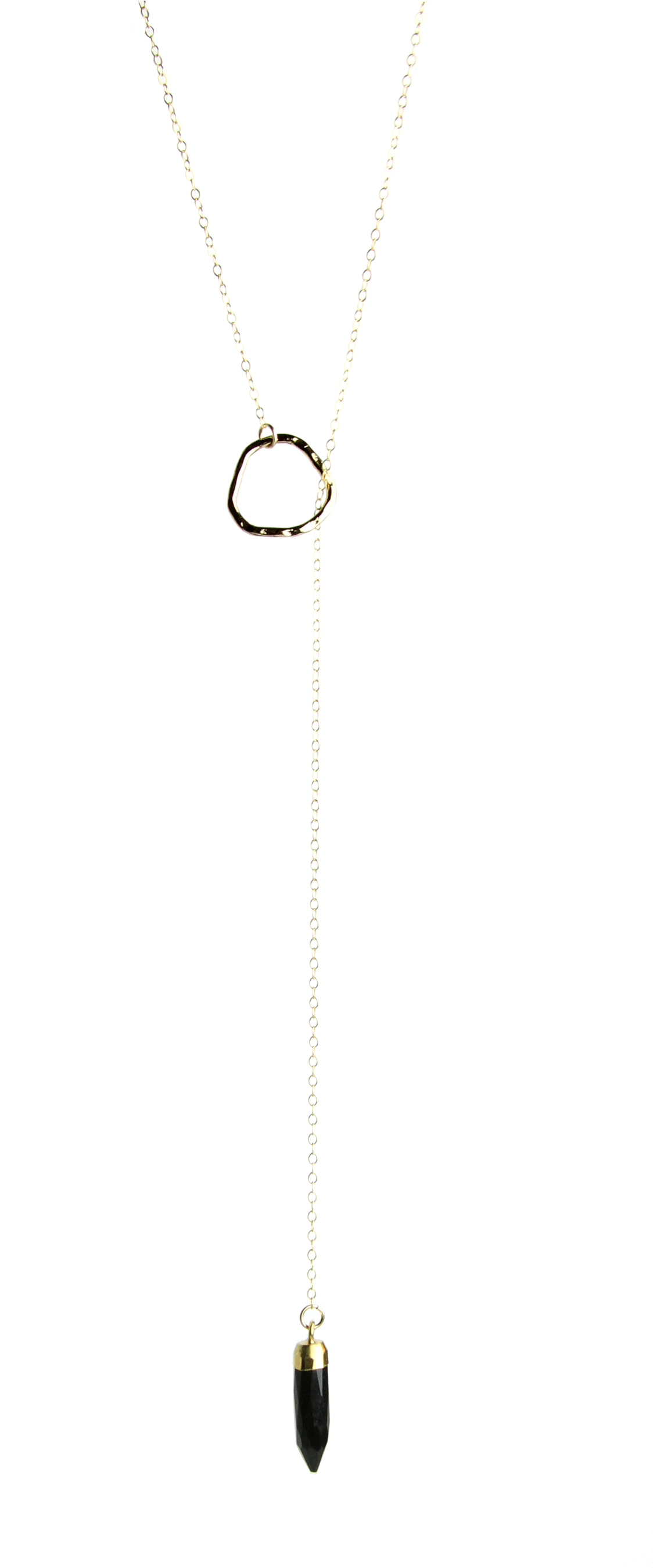 Gemstone Point Lariat Necklace In Onyx - Locket (2700x2700), Png Download