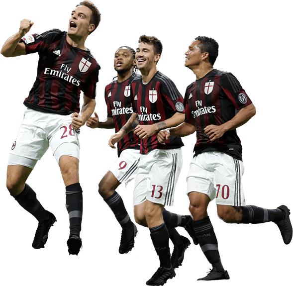 Ac Milan Football Players16 - Kick Up A Soccer Ball (589x575), Png Download