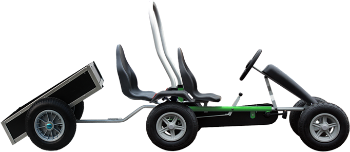 Large Green Go Kart With Extra Seat And Large Tipping - Go-kart (700x577), Png Download