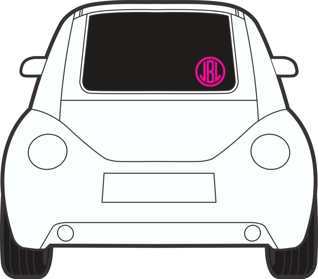 Circle Monogram W/circle Frame Vinyl Decal - Volkswagen New Beetle (1024x897), Png Download