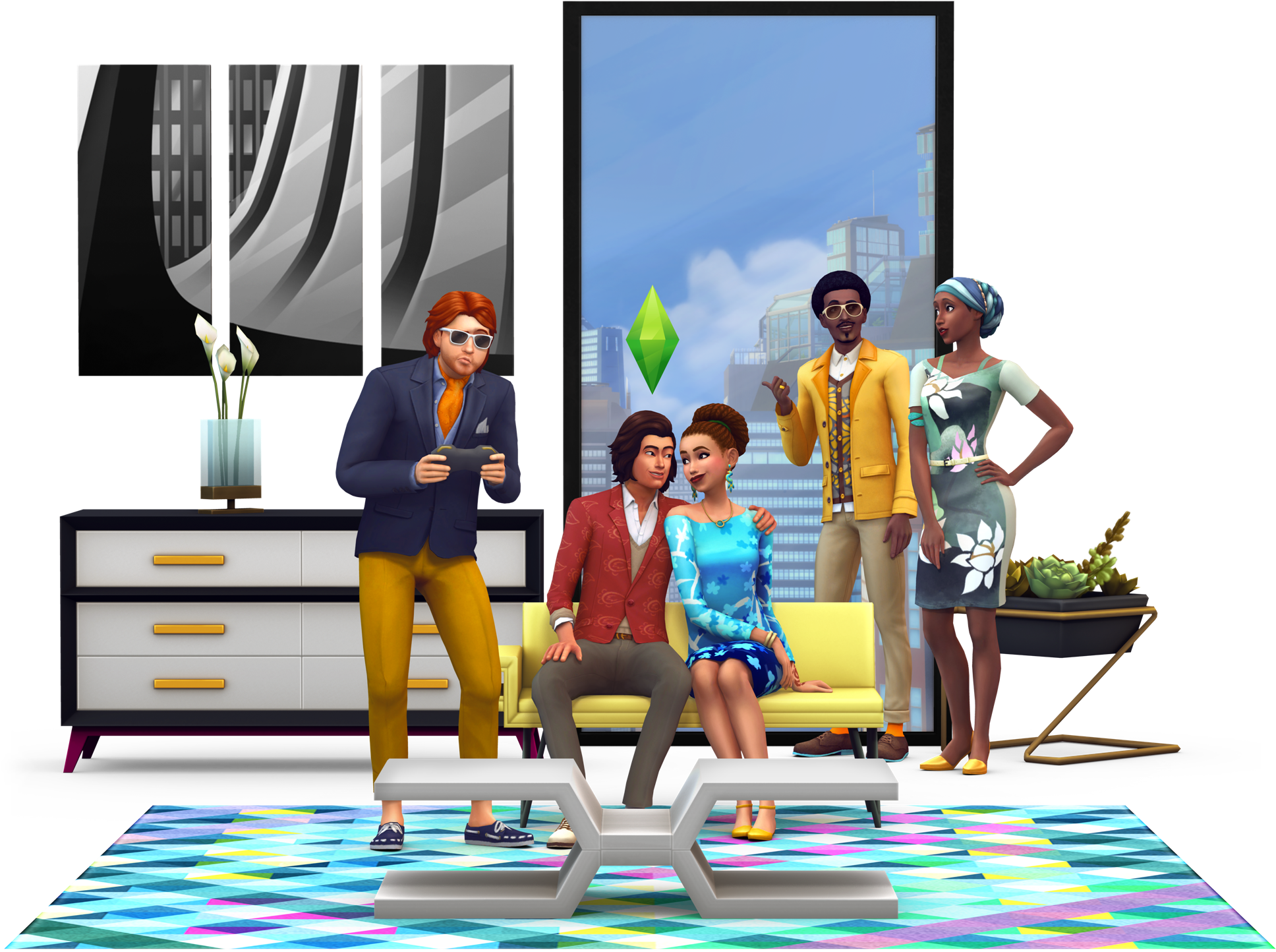 The Sims 4 City Living New Render Simsvip Origin On - Sims 4 City Living Renders (2000x1498), Png Download