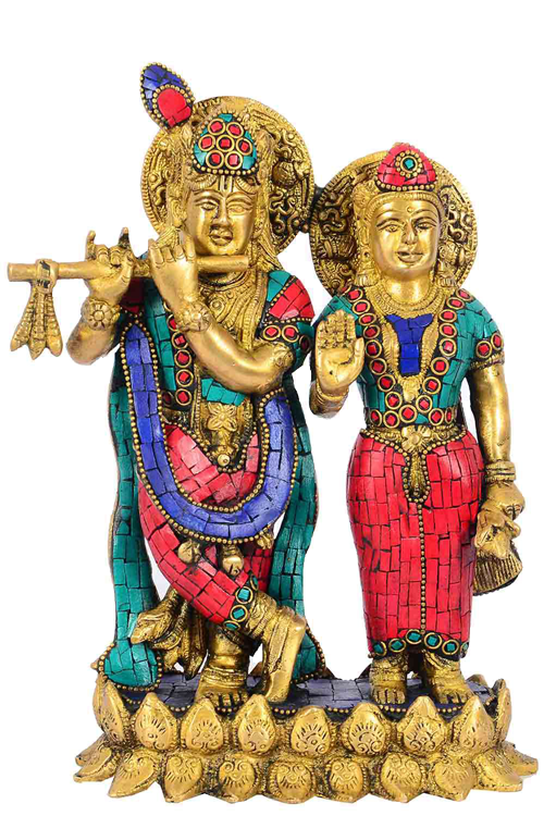 Zoom - Divine Love Radha Krishna (500x750), Png Download