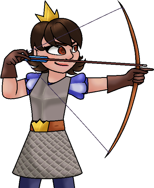 On The Other Hand, Players Can Also Attack The Village - Princess Bow Clash Royale (586x686), Png Download