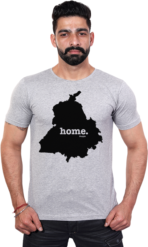 Punjab Home T Shirt Online Shopping India At - Punjab Map Outline Png (571x800), Png Download