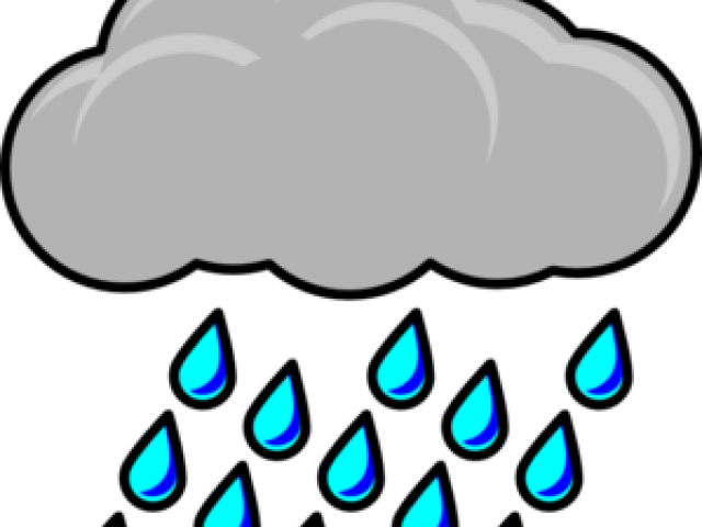 Raining Cliparts - Cloud And Rain Drops Clipart (640x480), Png Download
