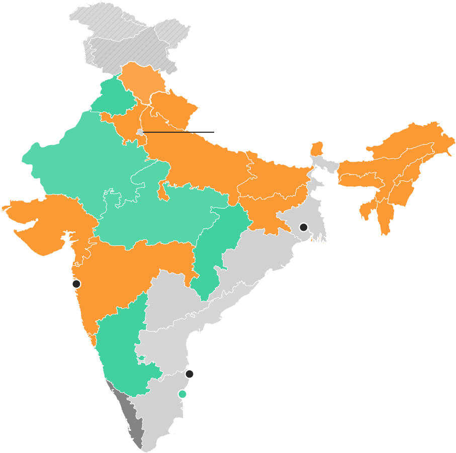 India's Bjp Slips - Government In Indian States (1240x1000), Png Download