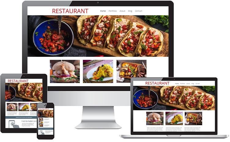 Restaurant Web Design Responsive Web Design - Wordpress Responsive Website (776x500), Png Download