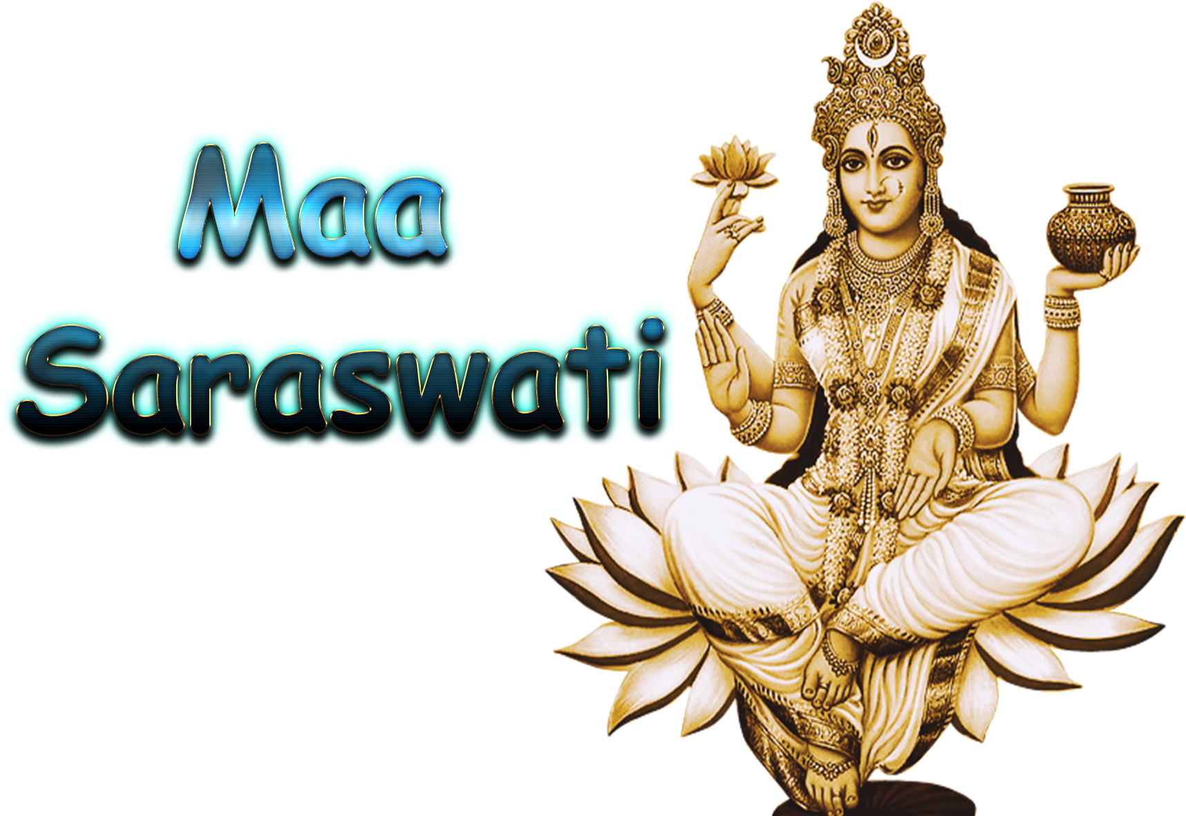 Maa Saraswati In Png (1920x1200), Png Download