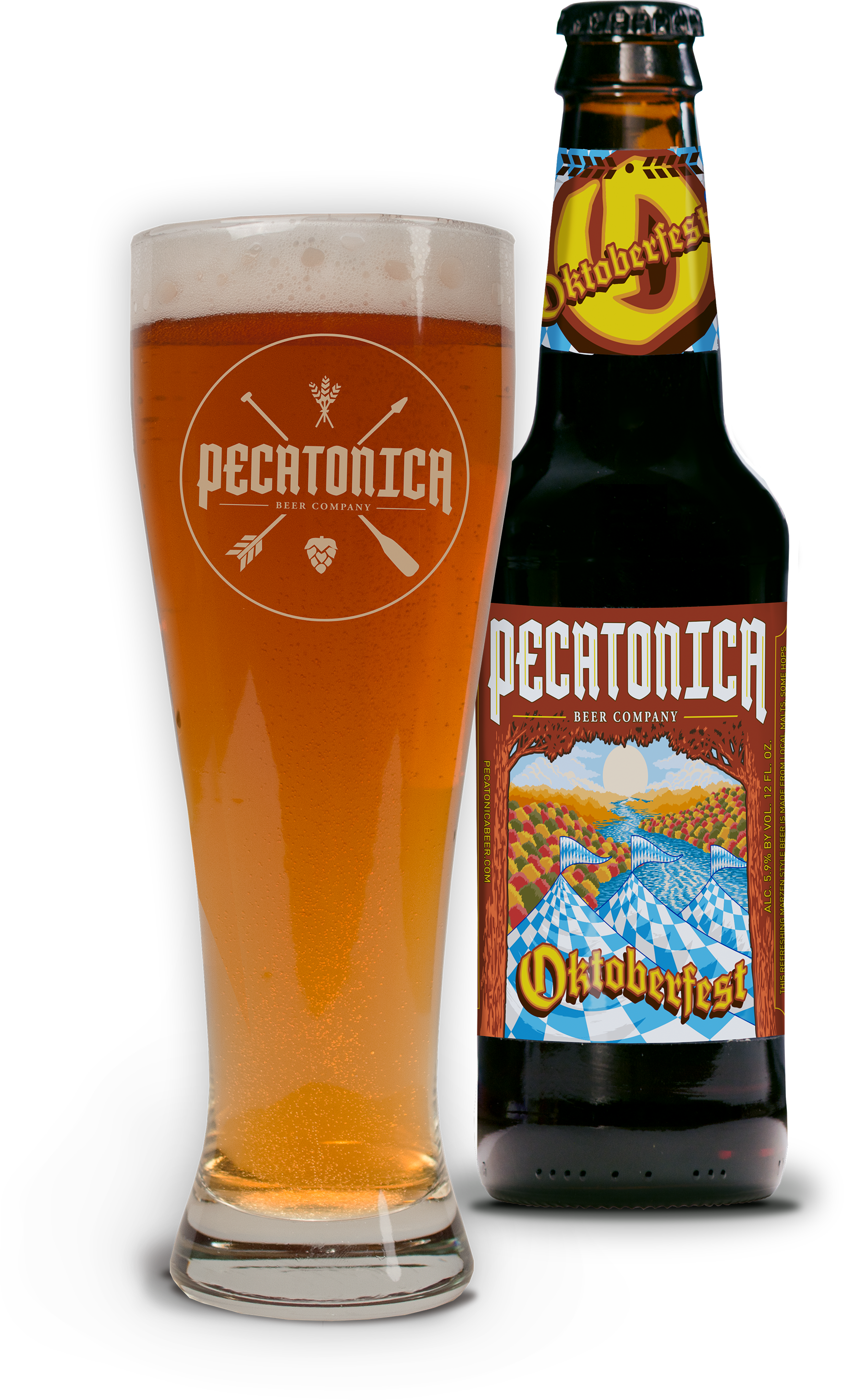 Pbc Oktoberfest Beer And Bottle - Wheat Beer (1757x2912), Png Download