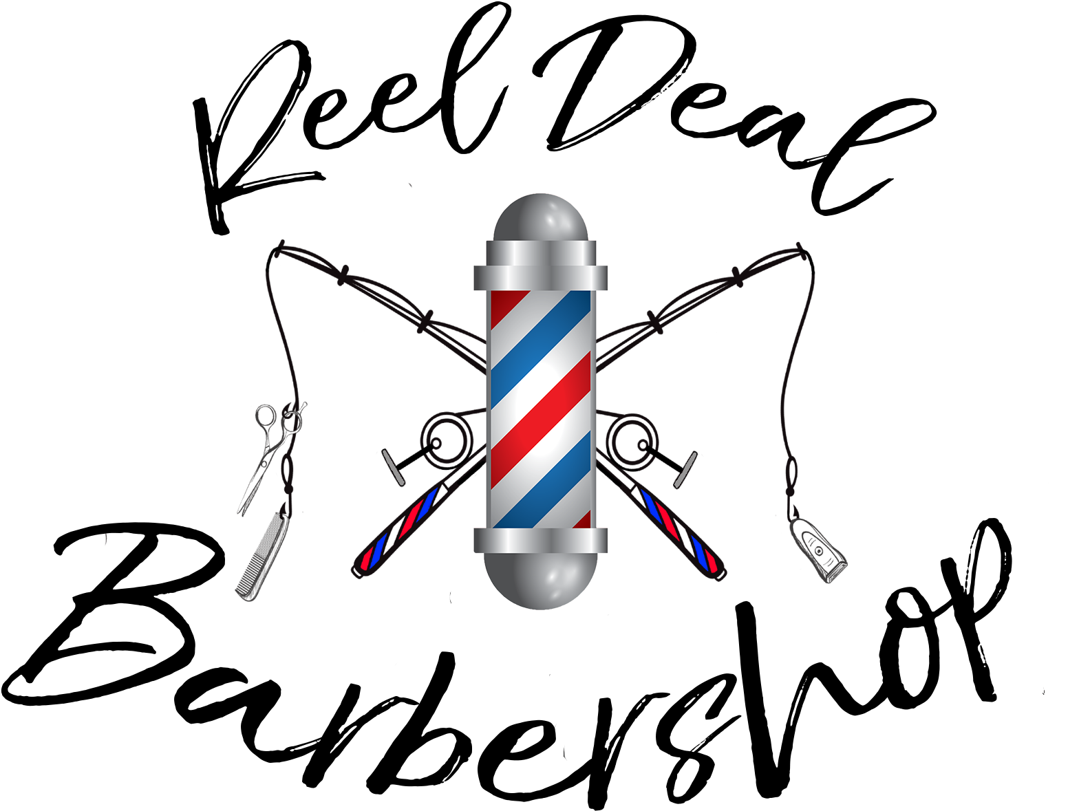 Final Reel Deal Barber Shop Logo-1 - Illustration (1568x1179), Png Download