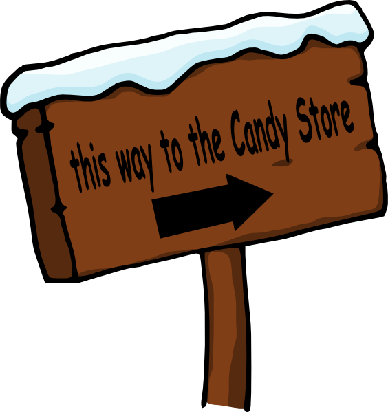 Shop Vector Candy Store - Sign Board Clip Art (564x599), Png Download