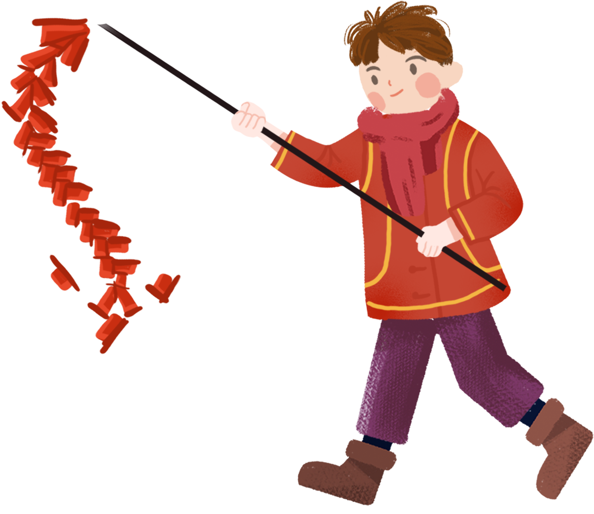 Red Cartoon Festival New Year Elements Png And Psd - Cartoon (2000x2000), Png Download