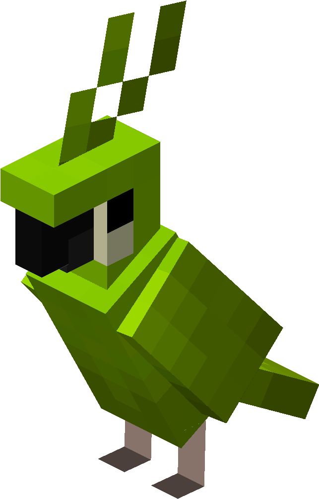 Green Parrot - Loro Minecraft Png (642x1080), Png Download