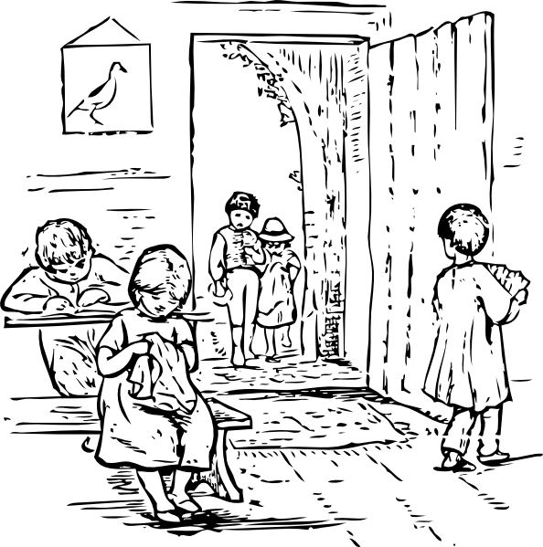 Late For School Clip Art - Cartoon Pictures Of Child Late For School (594x599), Png Download