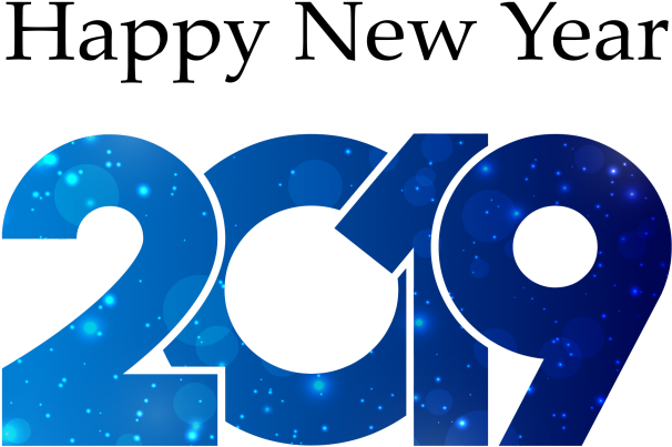 2019 Blue Happy New Year Png (715x715), Png Download