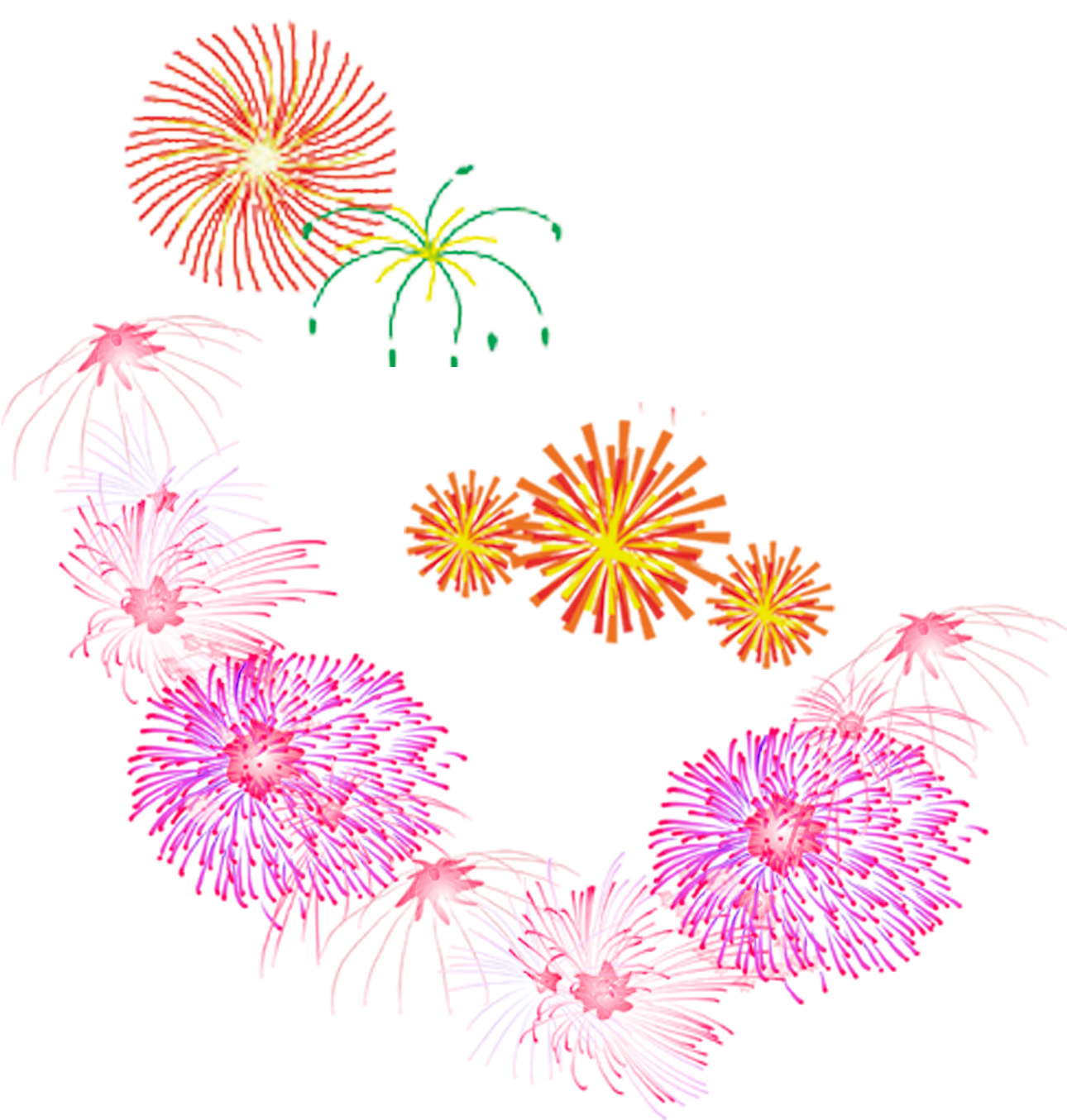 Fireworks Graphic Festival Brilliant Material To Pull - Fireworks (1500x1500), Png Download
