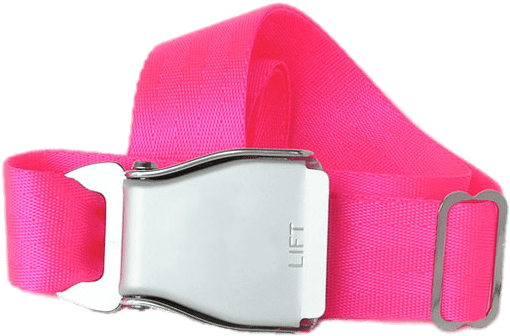 Airplane Seat Belt Neon Pink - Belt (590x635), Png Download