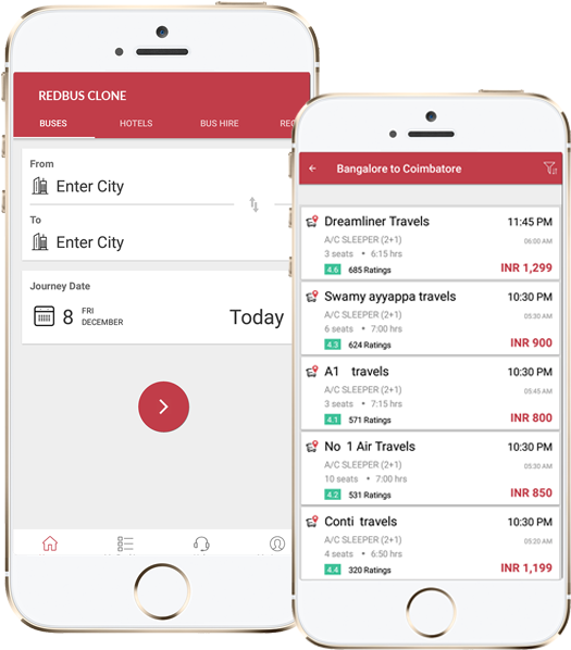 Redbus Clone Script - Booking Bus System (606x627), Png Download