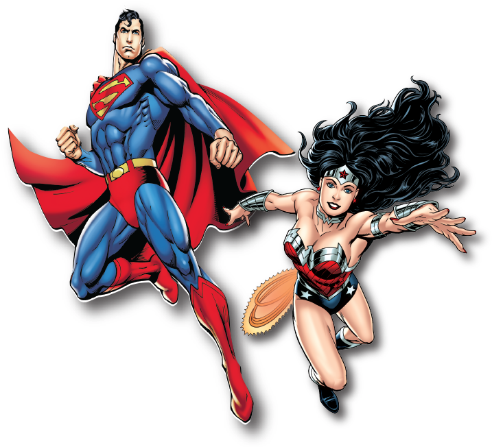 Wonder Woman & Superman - Wonder Woman And Superman (737x655), Png Download