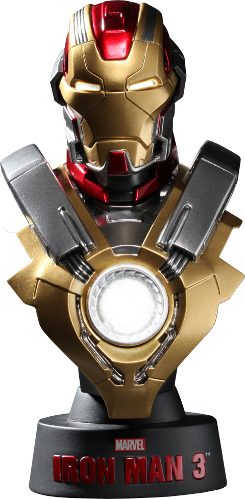 Hot Toys Iron Man Mark 17 Collectible Bust - Figurine (480x976), Png Download