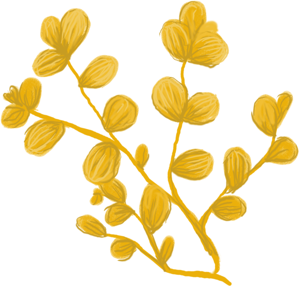 Yellow Leaves - Floral Design (1000x1000), Png Download