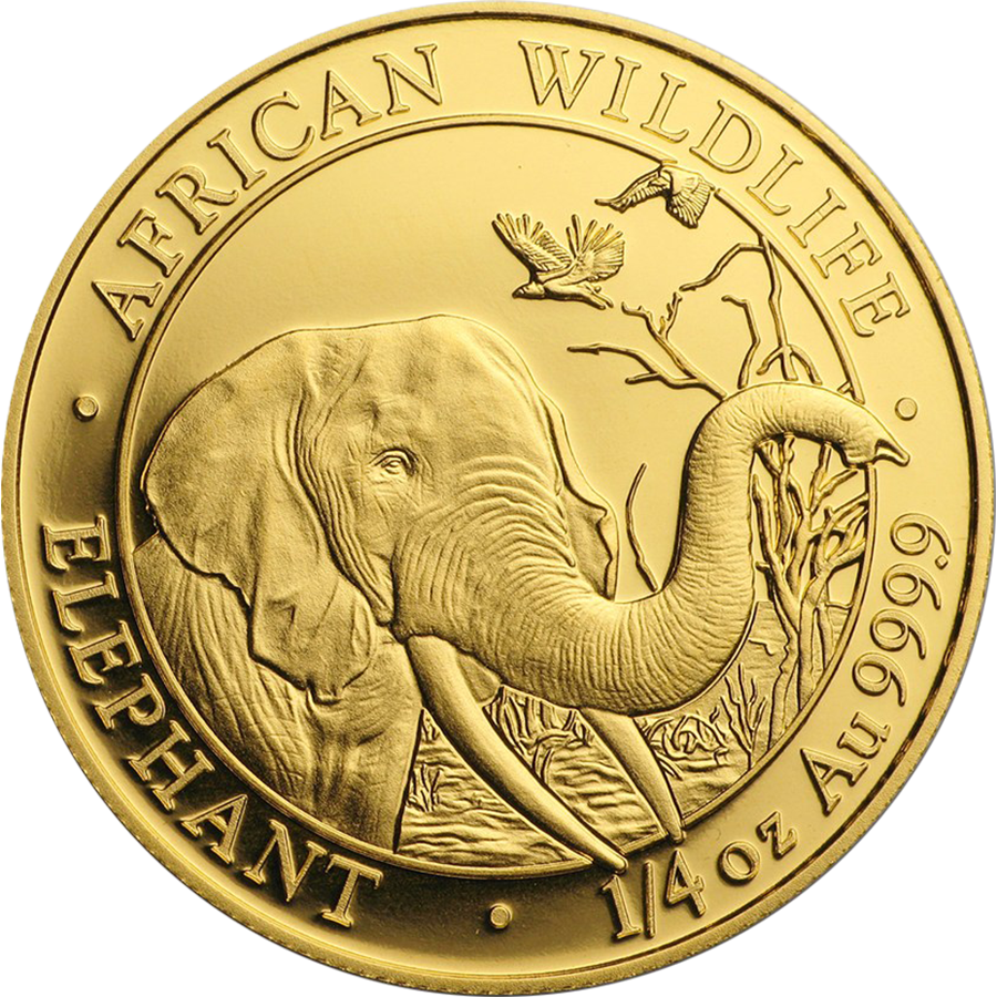 2018 Somalian Elephant 1/4oz Gold Coin - Gold Coin (900x900), Png Download