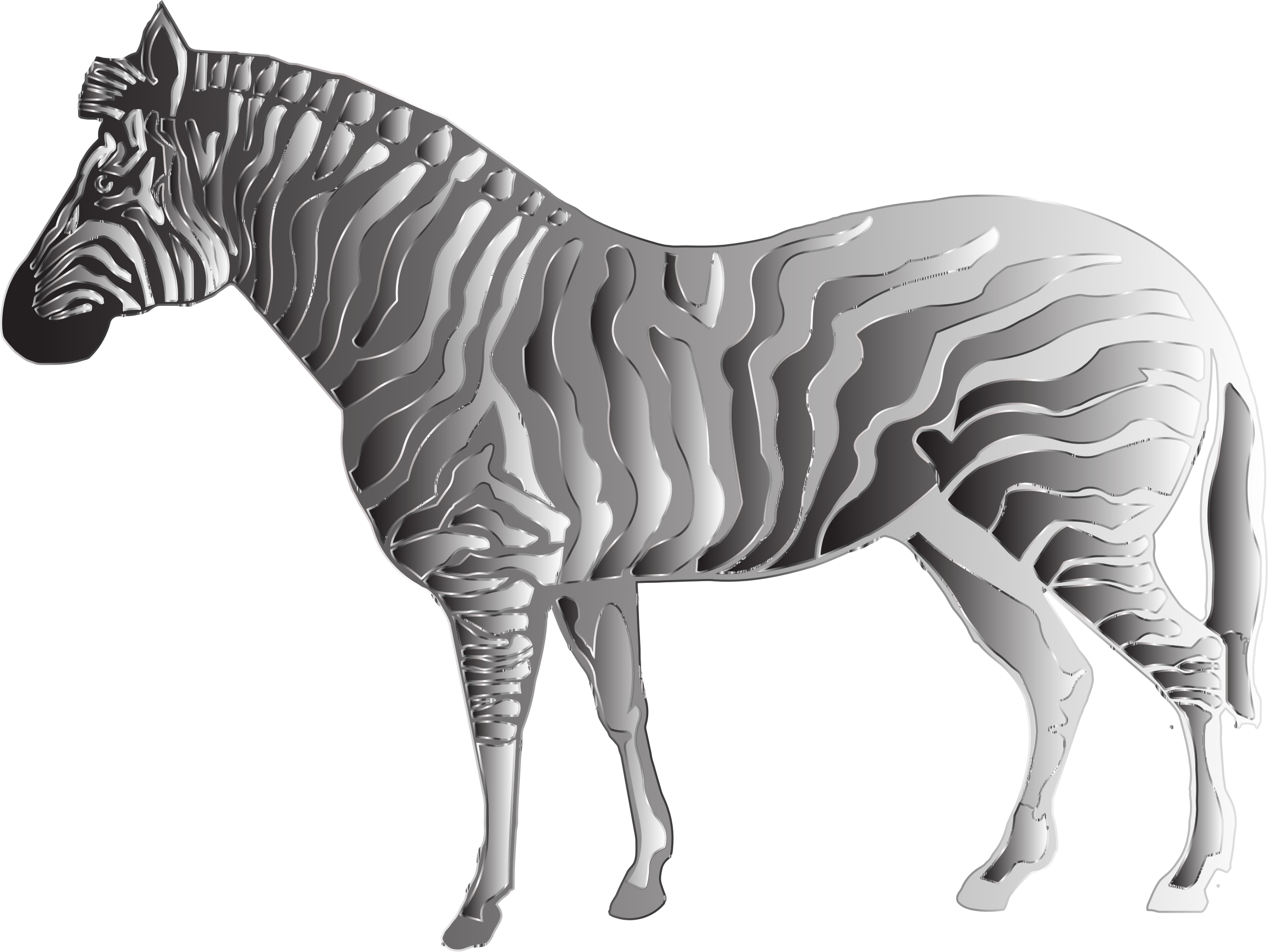 This Free Icons Png Design Of Monochrome Zebra 2 (2322x1743), Png Download