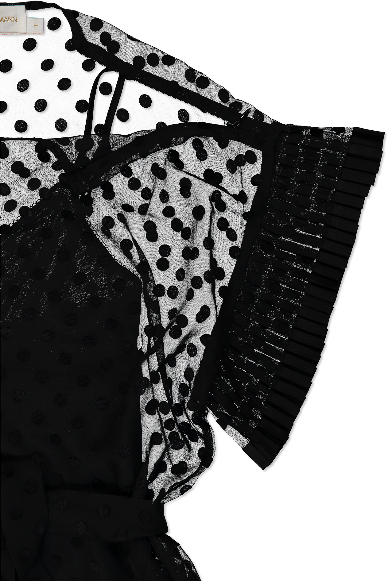 Pleated Tier Smock Dress Black - Polka Dot (1280x1920), Png Download